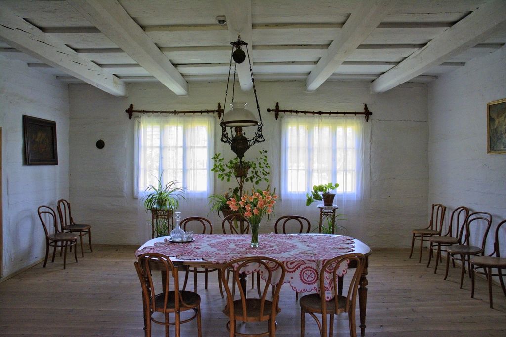 The dining room, laid for service
